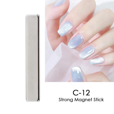 Magnēts gēla lakai nagu mākslai Magnetic Stick Board 9D Cat`s Eye French Line Strip Effect Square Strong Magnet Nail Tool JI1612