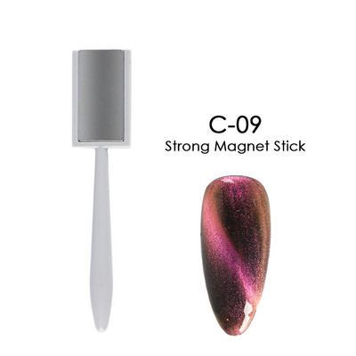Magnēts gēla lakai nagu mākslai Magnetic Stick Board 9D Cat`s Eye French Line Strip Effect Square Strong Magnet Nail Tool JI1612