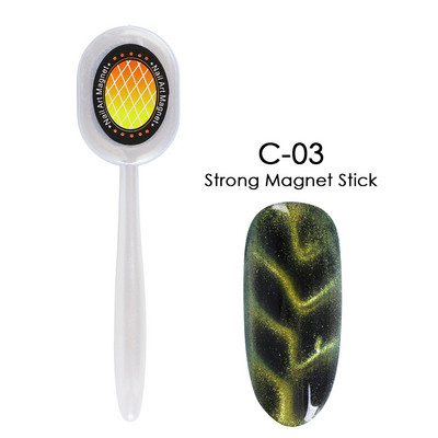 Magnēts gēla lakai nagu mākslai Magnetic Stick Board 9D Cat`s Eye French Line Strip Effect Square Strong Magnet Nail Tool JI1612