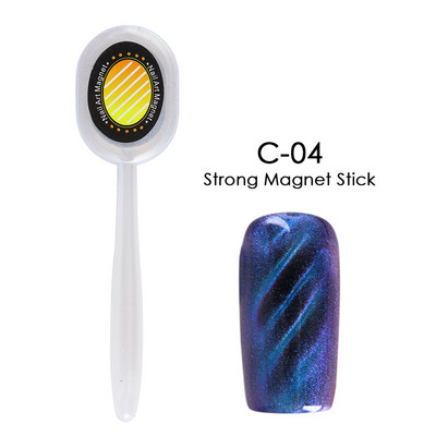 Magnēts gēla lakai nagu mākslai Magnetic Stick Board 9D Cat`s Eye French Line Strip Effect Square Strong Magnet Nail Tool JI1612
