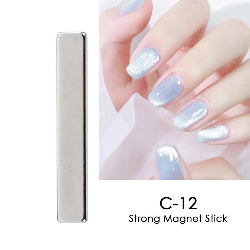 Magnetas geliniam lakui Nagų dailė Magnetinė lazdelė 9D Cat`s Eye French Line Strip Effect Kvadratinis Stiprus Magnetinis Nagų įrankis JI1612