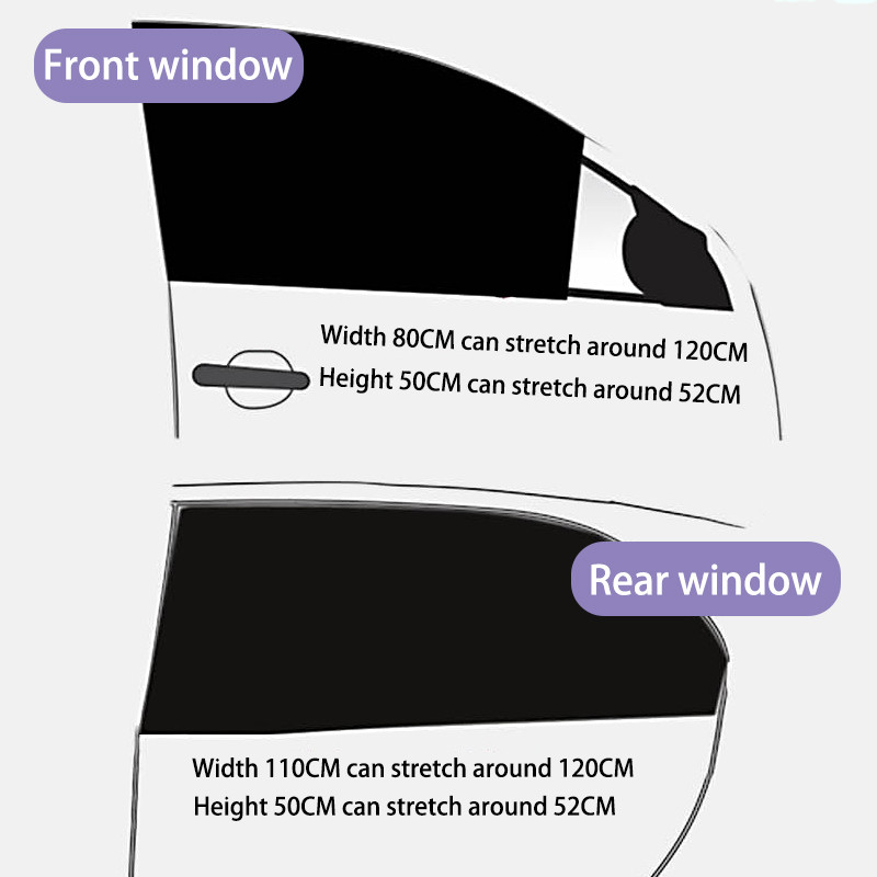 Napellenző autóablak-ernyők Szúnyogháló Napvédő Hátsó oldal Gyerekek Baba Uv Protect Perspective Block Hálós napernyő autóablakhoz