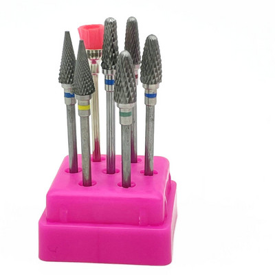 7 DB Rainbow Tungsten Carbide körömfúró manikűr színes kerámia fúrószárak Tartozékok Maró Beauty Nail Art eszközök