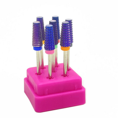 7 DB Rainbow Tungsten Carbide körömfúró manikűr színes kerámia fúrószárak Tartozékok Maró Beauty Nail Art eszközök