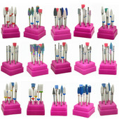 7 vnt Frezavimo pjaustytuvai manikiūrui rinkinys Keraminiai nagų grąžtai elektriniam gręžtuvui Manikiūro mašina pedikiūrui Kukurūzai Korundas