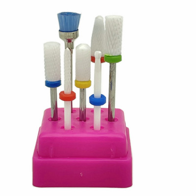 7 vnt Frezavimo pjaustytuvai manikiūrui rinkinys Keraminiai nagų grąžtai elektriniam gręžtuvui Manikiūro mašina pedikiūrui Kukurūzai Korundas