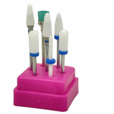 7 vnt Frezavimo pjaustytuvai manikiūrui rinkinys Keraminiai nagų grąžtai elektriniam gręžtuvui Manikiūro mašina pedikiūrui Kukurūzai Korundas