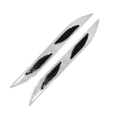 YCCPAUTO 2db autó lökhárító védő kárpitcsíkok szénszálas fényvisszaverő matrica autó motorkerékpárra figyelmeztető szalag karcolásgátló rúd