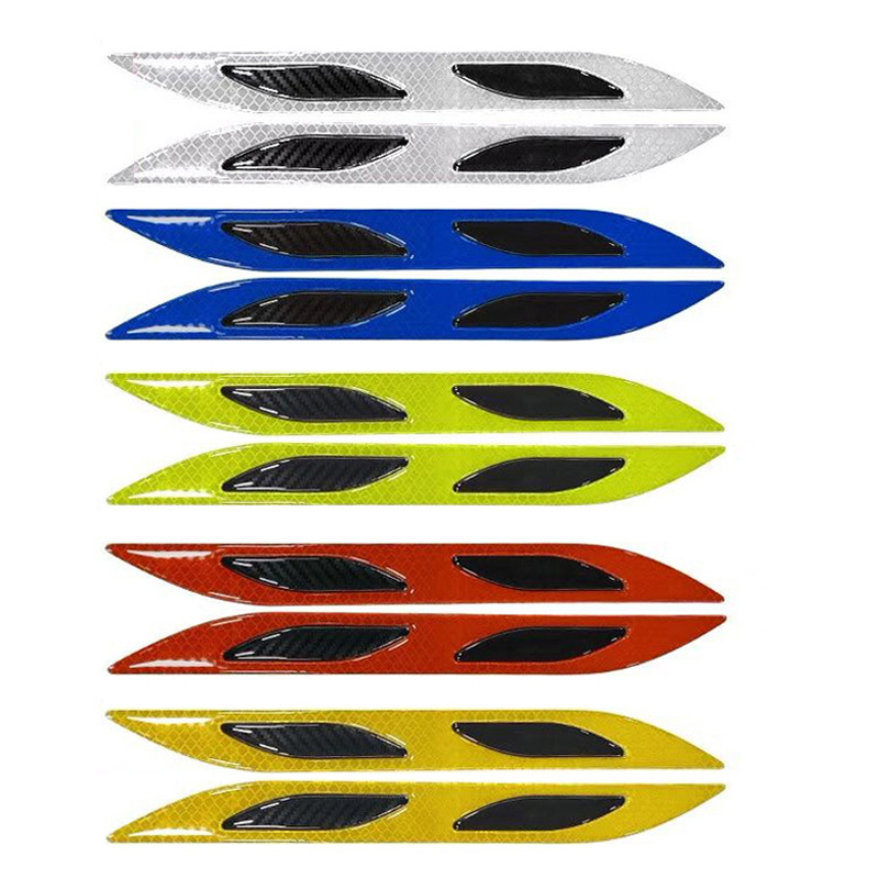 YCCPAUTO 2db autó lökhárító védő kárpitcsíkok szénszálas fényvisszaverő matrica autó motorkerékpárra figyelmeztető szalag karcolásgátló rúd