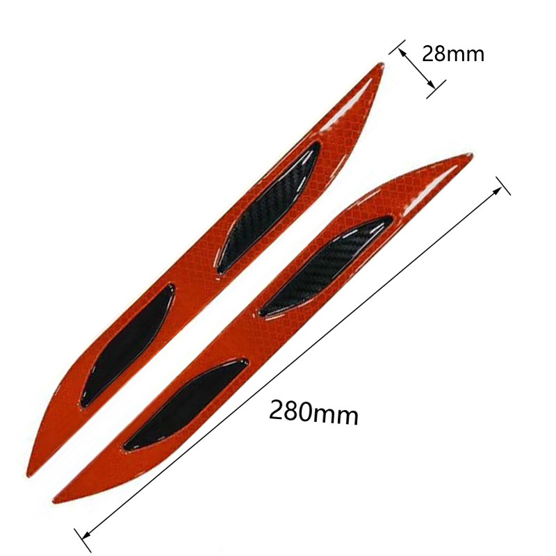 YCCPAUTO 2db autó lökhárító védő kárpitcsíkok szénszálas fényvisszaverő matrica autó motorkerékpárra figyelmeztető szalag karcolásgátló rúd