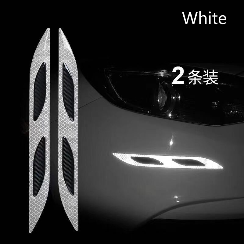 YCCPAUTO 2db autó lökhárító védő kárpitcsíkok szénszálas fényvisszaverő matrica autó motorkerékpárra figyelmeztető szalag karcolásgátló rúd