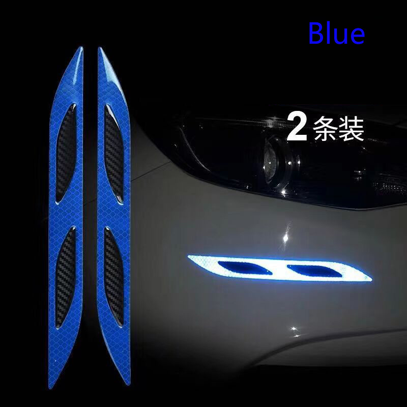 YCCPAUTO 2db autó lökhárító védő kárpitcsíkok szénszálas fényvisszaverő matrica autó motorkerékpárra figyelmeztető szalag karcolásgátló rúd