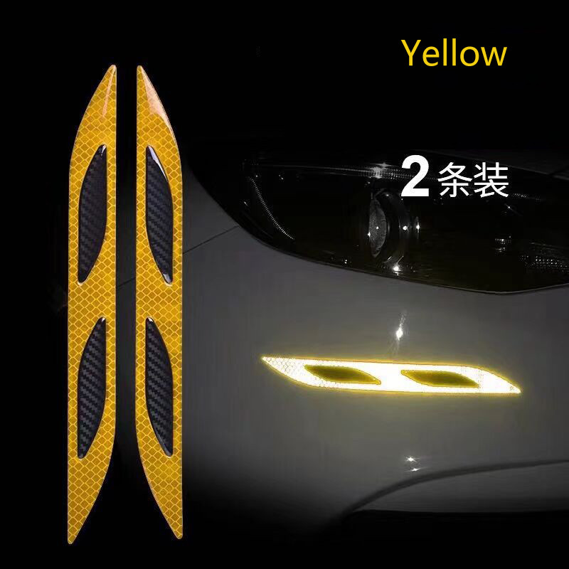 YCCPAUTO 2db autó lökhárító védő kárpitcsíkok szénszálas fényvisszaverő matrica autó motorkerékpárra figyelmeztető szalag karcolásgátló rúd