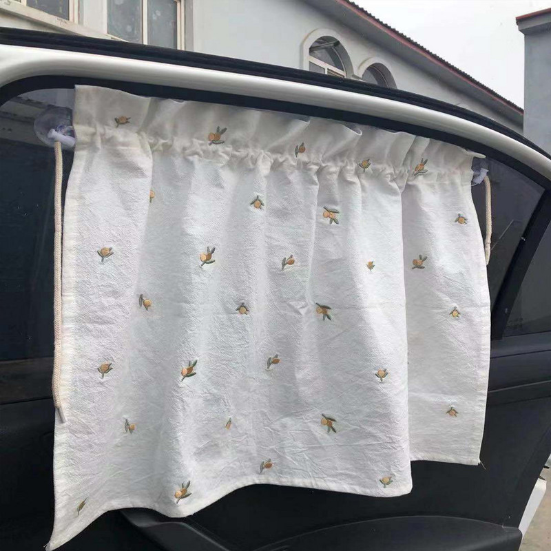 Ins Style Kawaii Baby Car Függöny Hímzett Gyermek Napvédő Napvédő Ablakfüggöny UV Védő ablakernyők