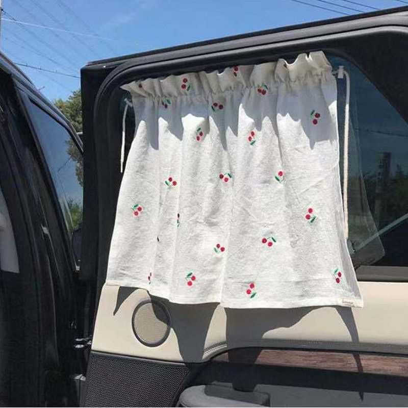 Ins Style Kawaii Baby Car Függöny Hímzett Gyermek Napvédő Napvédő Ablakfüggöny UV Védő ablakernyők