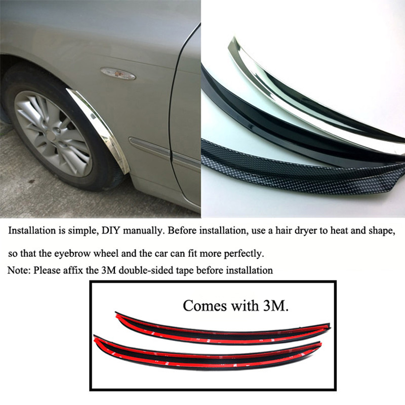 1 pora automobilio ratų antakių buferio apsaugos nuo susidūrimo juostelės sparno apdaila su sparno arkos dekoravimo lipduku, apsaugančiu lipduku