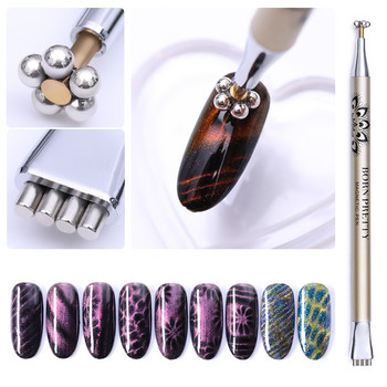 Nail Art Magnet Stick Cat Magnet Stick For UV Gel Varnish Polish 9D Cat Line Strip Effect Силна магнитна писалка Инструменти за ноктопластика