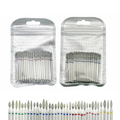 Set de burghie cu diamante pentru unghii, 50 de buc, pentru frezarea unghiilor, tăietor de curățare a cuticulelor, accesorii pentru tăietorul de unghii, instrument pentru îndepărtarea pielii moarte