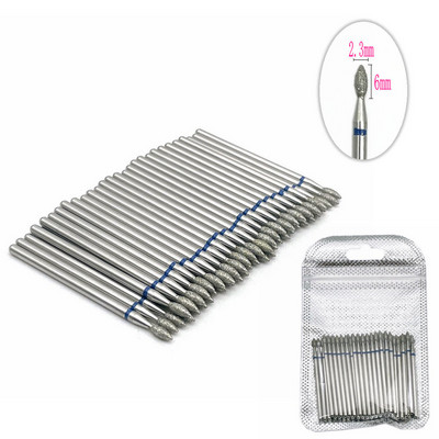 Set de burghie cu diamante pentru unghii, 50 de buc, pentru frezarea unghiilor, tăietor de curățare a cuticulelor, accesorii pentru tăietorul de unghii, instrument pentru îndepărtarea pielii moarte