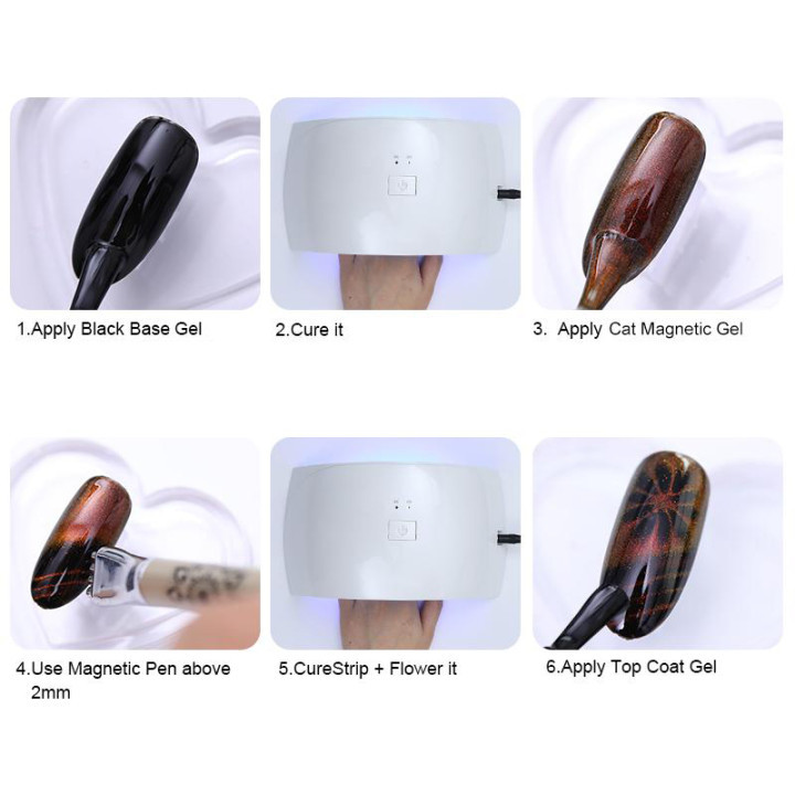 BORN PRETTY Magnetics Stick Flower Strip Pattern Magnet Pen For Gel Lak Gel Lak za nokte Magnetska ploča Sve za manikuru