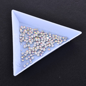 Triangle Plastic Rhinestone Nail Art Storage Box Πιάτο Δίσκος Θήκη δοχείου Κοσμήματα Glitter Cup DIY Decoration Dotting Tool