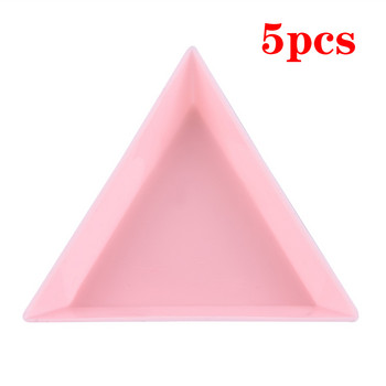 Triangle Plastic Rhinestone Nail Art Storage Box Πιάτο Δίσκος Θήκη δοχείου Κοσμήματα Glitter Cup DIY Decoration Dotting Tool