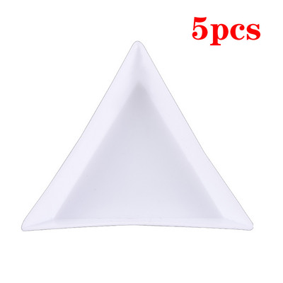 Trīsstūrveida plastmasas Rhinestone nagu mākslas glabāšanas kastes plāksnes paplātes turētājs konteinera rotaslietas mirdzošā kauss DIY dekorācijas punktēšanas rīks