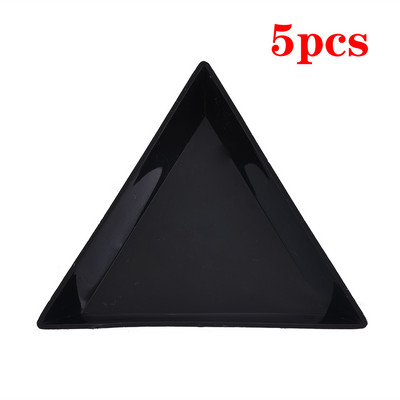 Trīsstūrveida plastmasas Rhinestone nagu mākslas glabāšanas kastes plāksnes paplātes turētājs konteinera rotaslietas mirdzošā kauss DIY dekorācijas punktēšanas rīks