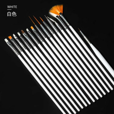 5gab/komplekts Dual End Nail Art Dotting Pen Akrila Zīmēšanas Laineris Ziedu Ota Rhinestone Crystal UV Gel krāsošana Manikīra rīki GJ84