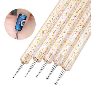 5 ΤΕΜ/Σετ εργαλείων κουκκίδων Σετ Nail Art Dot Tools Ανάγλυφη γραφίδα για βάψιμο βράχων Mandalas