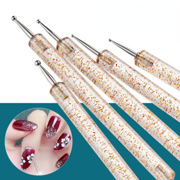 5 ΤΕΜ/Σετ εργαλείων κουκκίδων Σετ Nail Art Dot Tools Ανάγλυφη γραφίδα για βάψιμο βράχων Mandalas