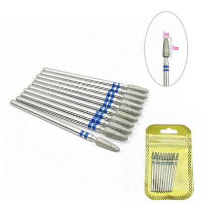 10 tk küünefreesi komplekt Teemantkivist elektriline maniküüri puurid küünepuurid küünenaha puhastusotsakud Burri tarvikud küünekunst