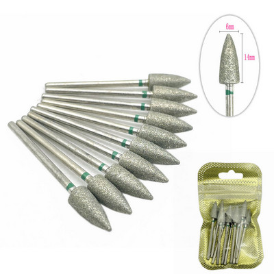 10 tk küünefreesi komplekt Teemantkivist elektriline maniküüri puurid küünepuurid küünenaha puhastusotsakud Burri tarvikud küünekunst