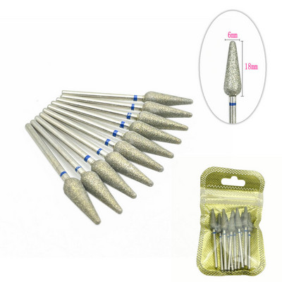 10 tk küünefreesi komplekt Teemantkivist elektriline maniküüri puurid küünepuurid küünenaha puhastusotsakud Burri tarvikud küünekunst