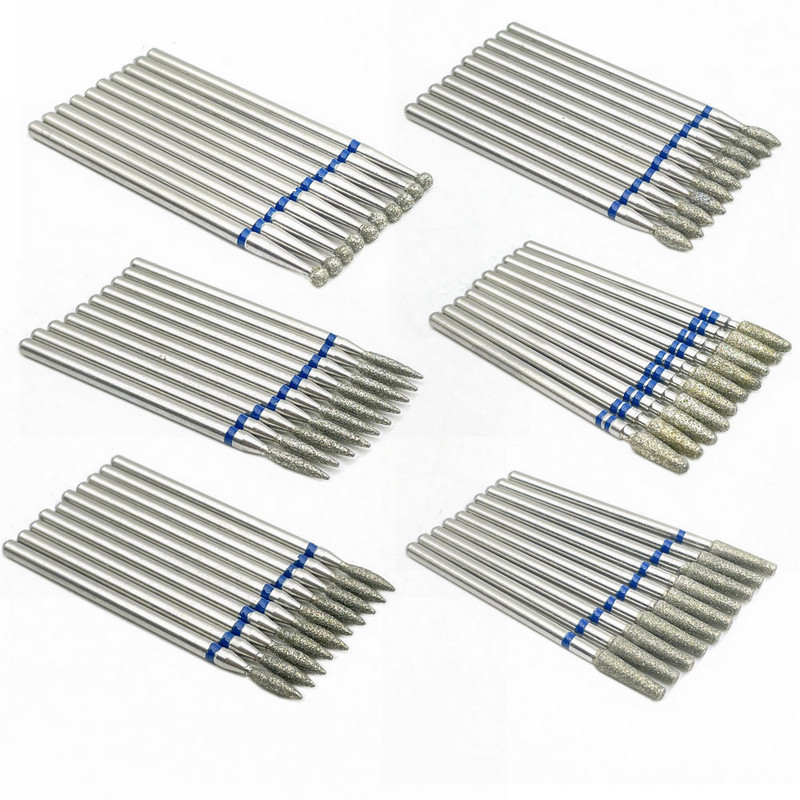 10 tk küünefreesi komplekt Teemantkivist elektriline maniküüri puurid küünepuurid küünenaha puhastusotsakud Burri tarvikud küünekunst