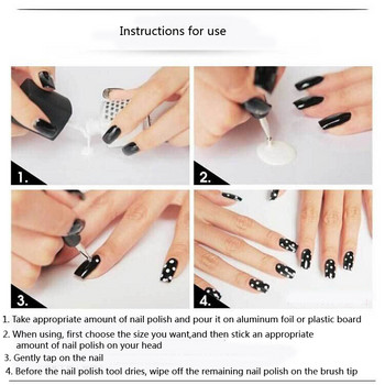 5 τμχ Στυλό με κουκκίδες διπλής κεφαλής Nail Art Drill Nail Point Nail Tools Dot Screw Rod Painting Pens Point Drill Pen