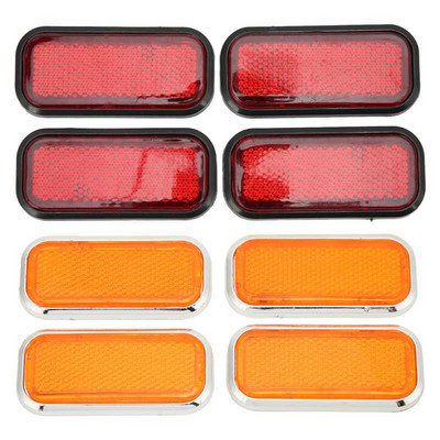 4 buc. Universal Motocicletă Motocicletă Reflector dreptunghiular Siguranță ABS Autocolant reflectorizant pentru Accesorii auto de reflectoare