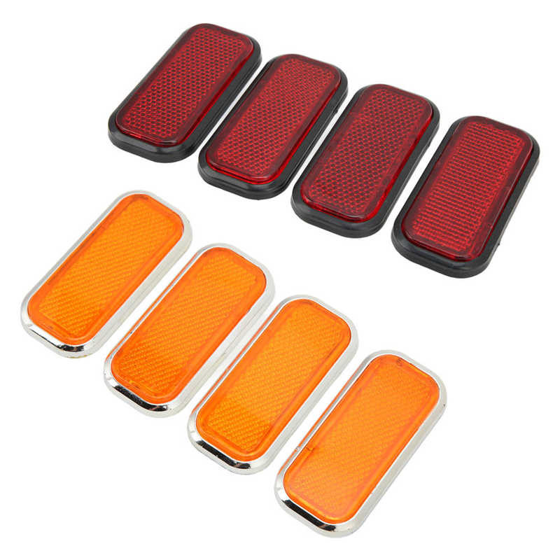 4db univerzális motorkerékpár motorkerékpár téglalap alakú fényvisszaverő biztonsági ABS fényvisszaverő matrica autótartozékokhoz de reflektorokhoz