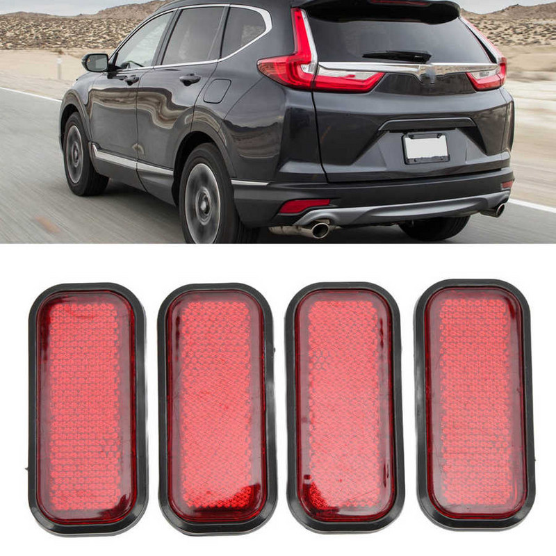 4db univerzális motorkerékpár motorkerékpár téglalap alakú fényvisszaverő biztonsági ABS fényvisszaverő matrica autótartozékokhoz de reflektorokhoz