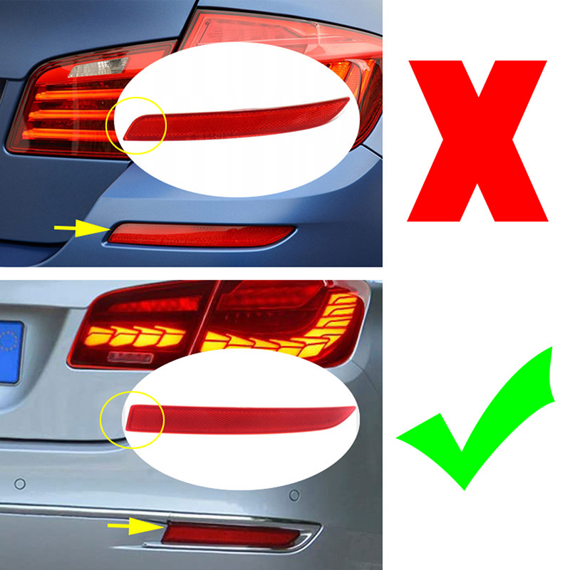 Crveno svjetlo kočnice Parkirna stražnja svjetla Naljepnica Reflektor stražnjeg branika za BMW serije 5 F10/F18 limuzina 2014 2015 2016 2017 Facelift