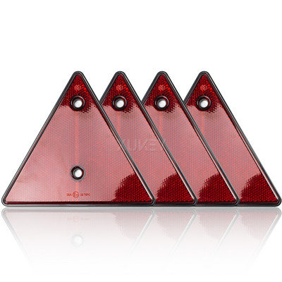 2X piros hátsó fényvisszaverő háromszög fényvisszaverő kapuoszlopokhoz Biztonsági fényvisszaverők csavaros pótkocsihoz motorkerékpár lakókocsi teherautó hajóhoz