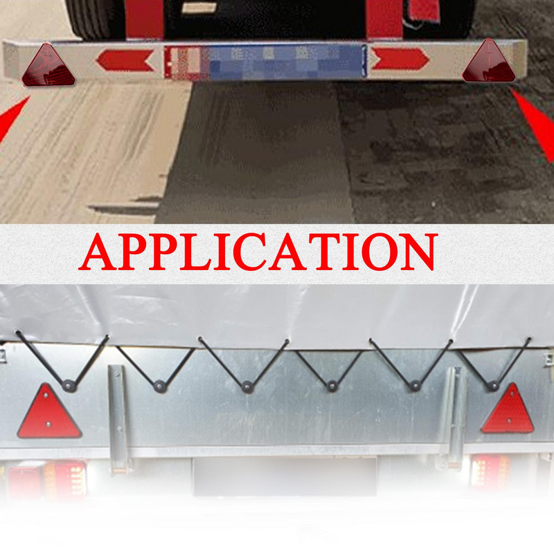 2X piros hátsó fényvisszaverő háromszög fényvisszaverő kapuoszlopokhoz Biztonsági fényvisszaverők csavaros pótkocsihoz motorkerékpár lakókocsi teherautó hajóhoz