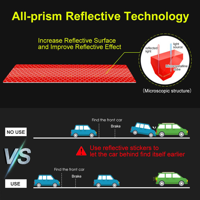 90 cm šviesą atspindintis automobilio lipdukas, saugos įspėjimas, atšvaitas, juostelė, automobilių lipdukai, įspėjantys apie susidūrimą, atšvaitas, lipdukas Auto priedai