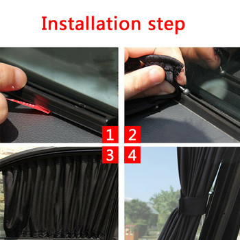 2 бр. 50 см сенник за кола завеса за страничен прозорец Автоматично сгъваема UV защита Аксесоари Черен чист плат Автоаксесоари