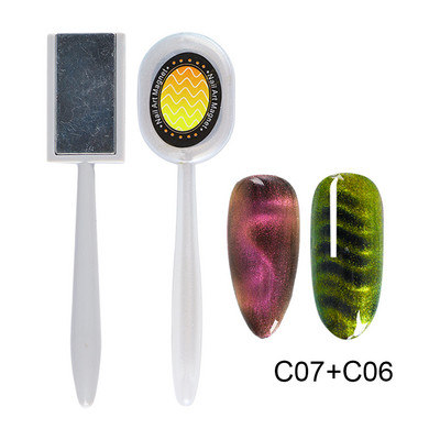 Magic Cat Eye Nail Art Magnet Stick Board 3D Line Strip Effect Jaka magnetna olovka Kuglice za gel lak za nokte DIY Alat 1612