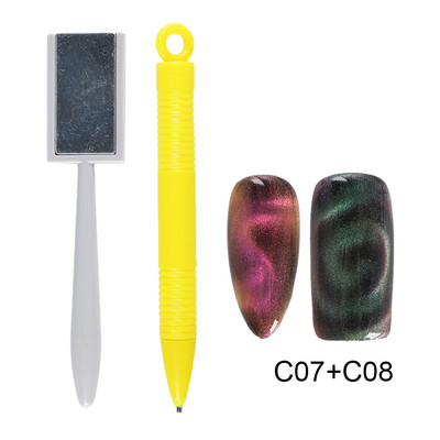 Magic Cat Eye Nail Art Magnet Stick Board 3D Line Strip Effect Jaka magnetna olovka Kuglice za gel lak za nokte DIY Alat 1612