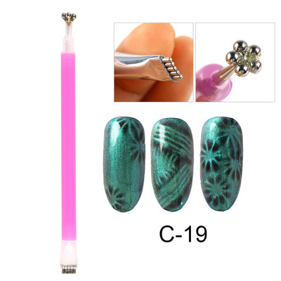 Magic Cat Eye Nail Art Magnet Stick Board 3D Line Strip Effect Jaka magnetna olovka Kuglice za gel lak za nokte DIY Alat 1612