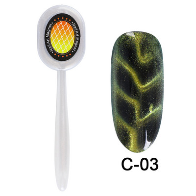 Magic Cat Eye Nail Art Magnet Stick Board 3D Line Strip Effect Jaka magnetna olovka Kuglice za gel lak za nokte DIY Alat 1612