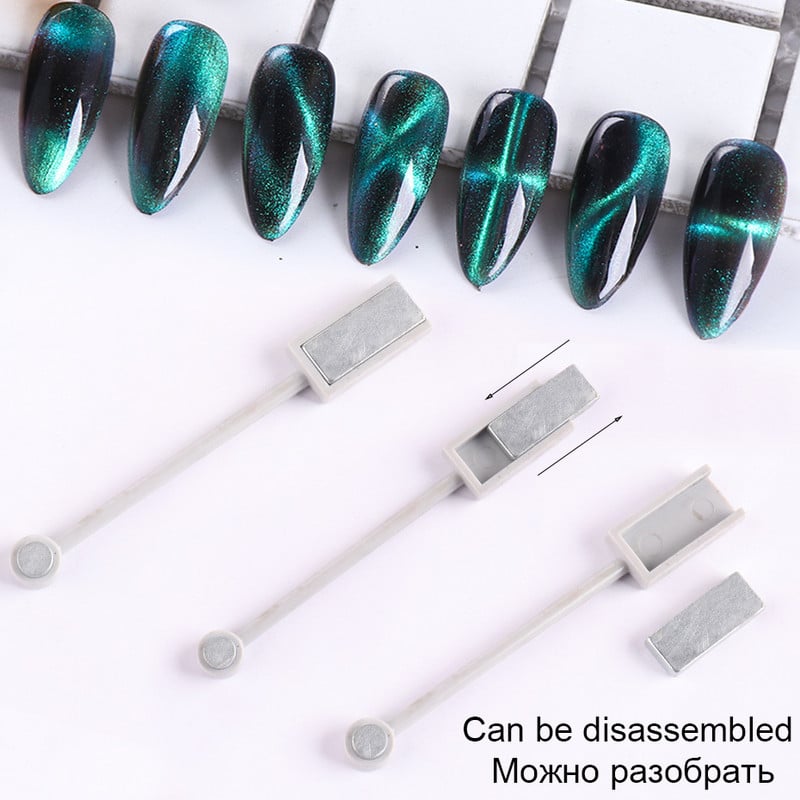 Magic Cat Eye Nail Art Magnet Stick Board 3D Line Strip Effect Jaka magnetna olovka Kuglice za gel lak za nokte DIY Alat 1612