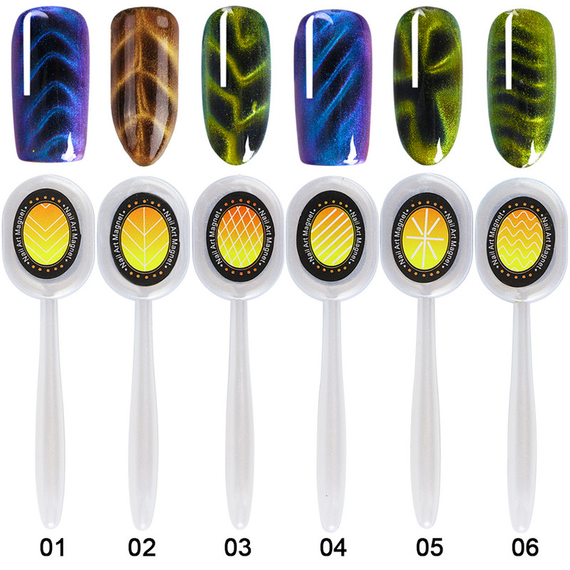 Magic Cat Eye Nail Art Magnet Stick Board 3D Line Strip Effect Jaka magnetna olovka Kuglice za gel lak za nokte DIY Alat 1612